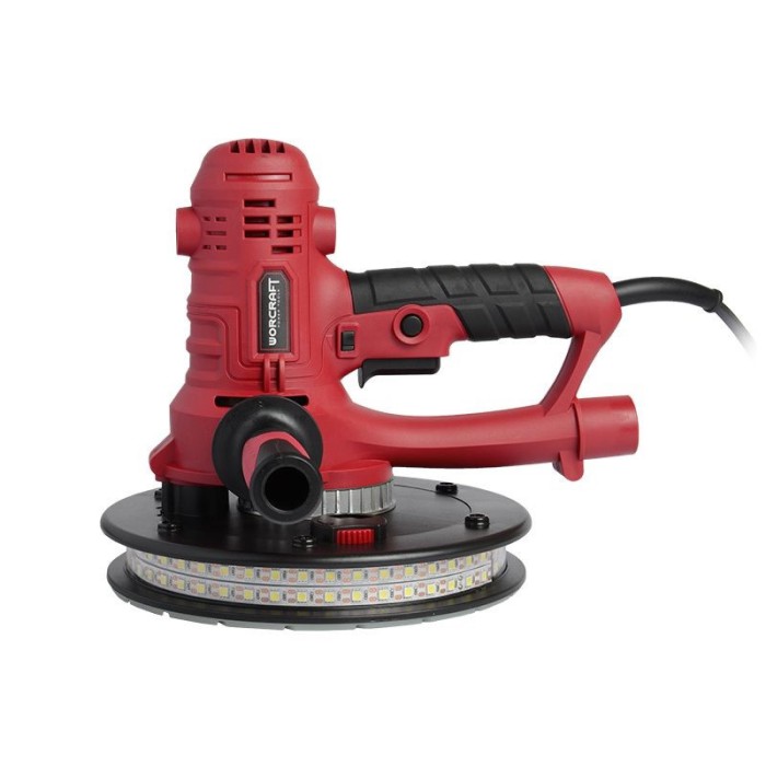 Шліфувальна машина для стін Worcraft DS08-180, 800 Вт, 1200-2300 об/хв, диск 180мм, LED підсвічування