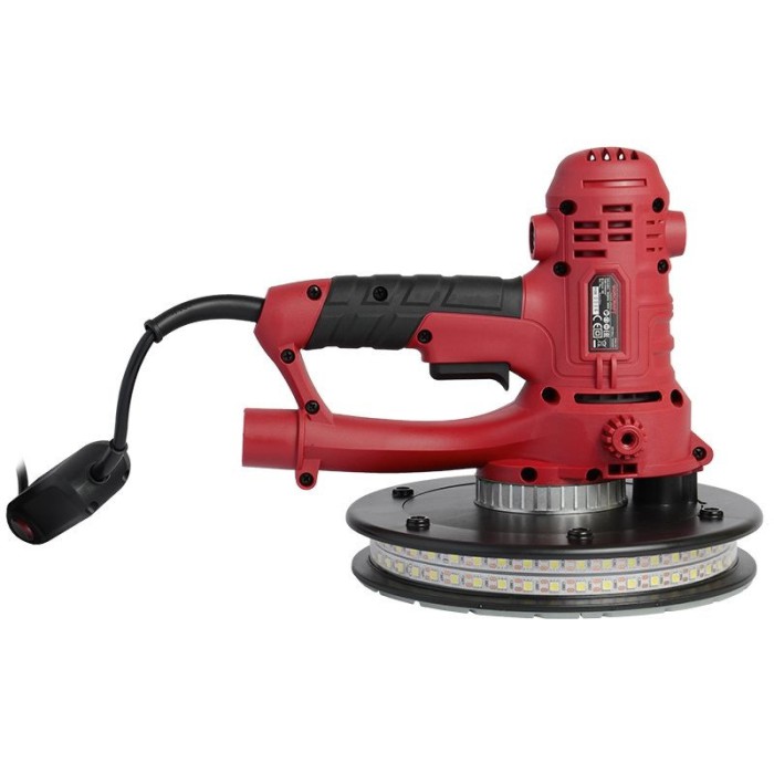 Шліфувальна машина для стін Worcraft DS08-180, 800 Вт, 1200-2300 об/хв, диск 180мм, LED підсвічування