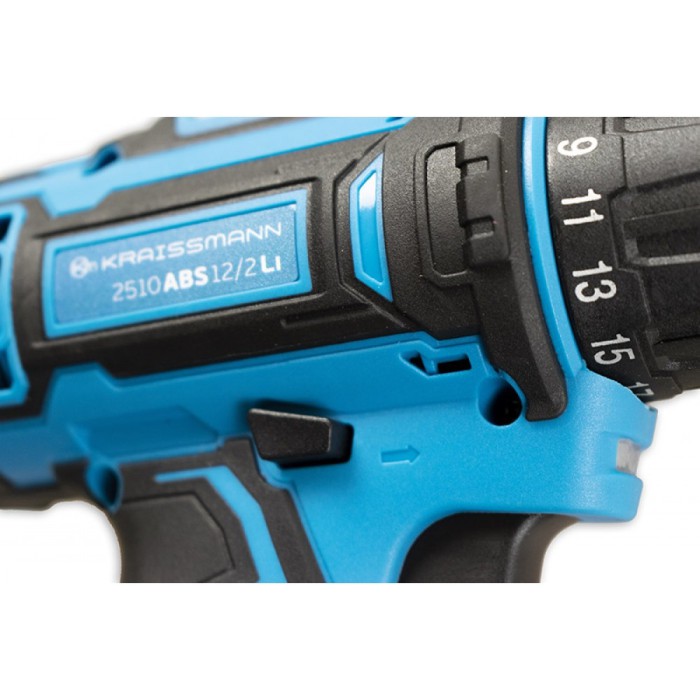 Шуруповерт аккумуляторный KRAISSMANN 2510 ABS 12/2 Li (12В, 2,5 А*ч, кейс)