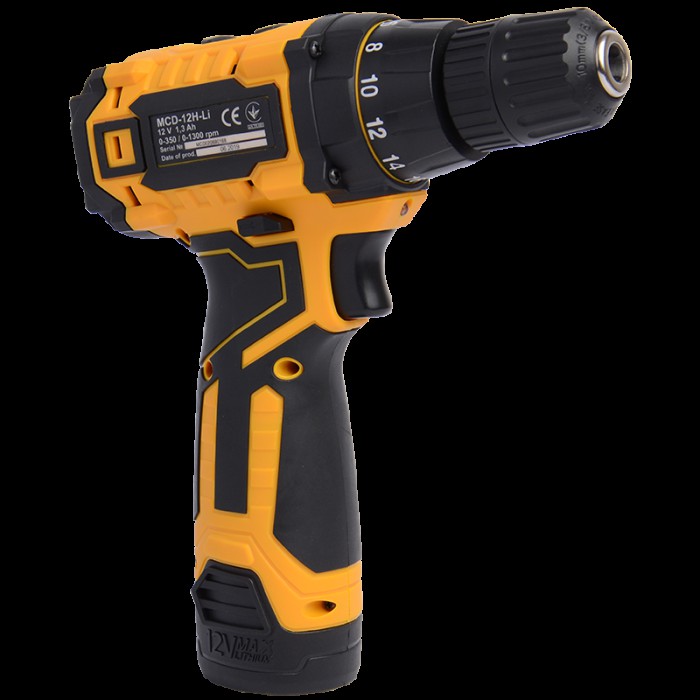 Шуруповерт аккумуляторный Machtz MCD-12H-Li, 12 В, 1.3 Ач, 26 Нм, 1300 об/мин, 2 акк., кейс, LED подсветка