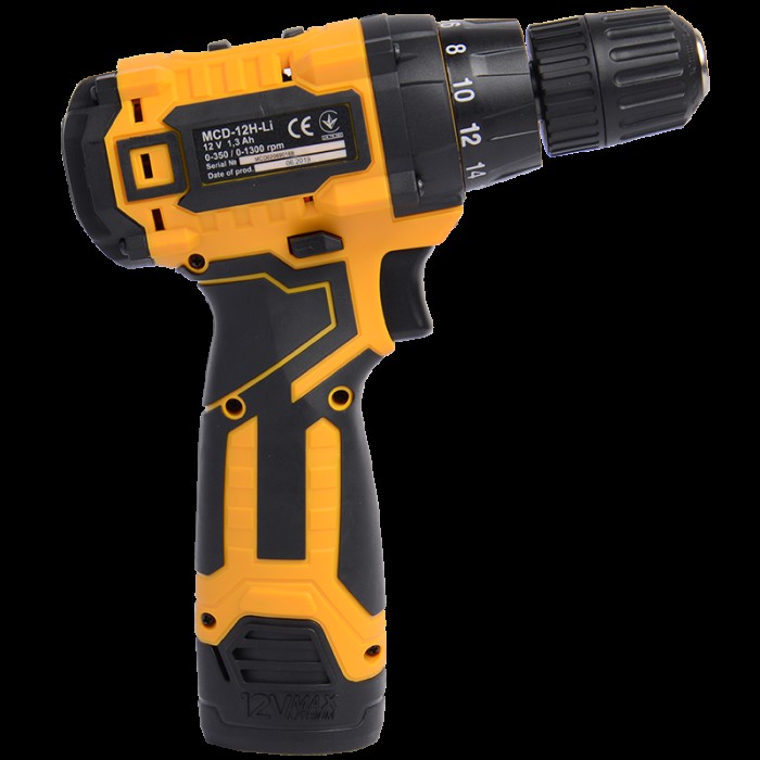 Шуруповерт аккумуляторный Machtz MCD-12H-Li, 12 В, 1.3 Ач, 26 Нм, 1300 об/мин, 2 акк., кейс, LED подсветка