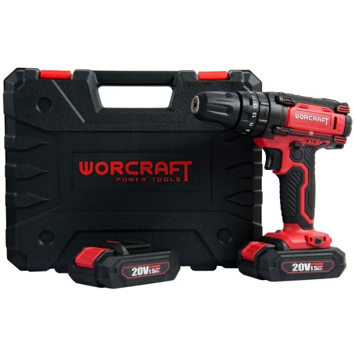 Шуруповерт акумуляторний Worcraft CD-20LiP, 20, 1550 об/хв, 35 Нм, LED підсвічування, ударний режим,