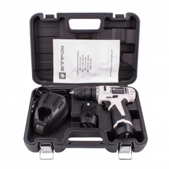 Шуруповерт акумуляторний Елпром ЕДА-12-2 Li Quick, 12 В, 2 акум., 1,5 А/год, DFR патрон, 2 швидкості, кейс