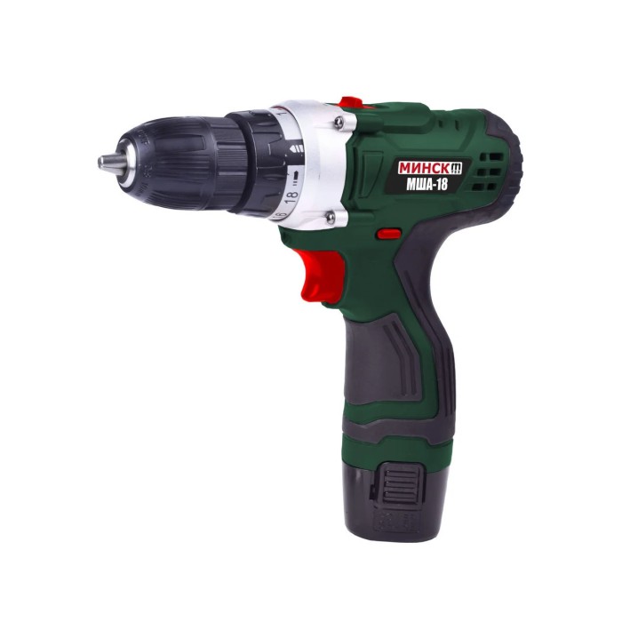 Шуруповерт акумуляторний Мінськ МША-18-117 (набір інструментів, кейс)