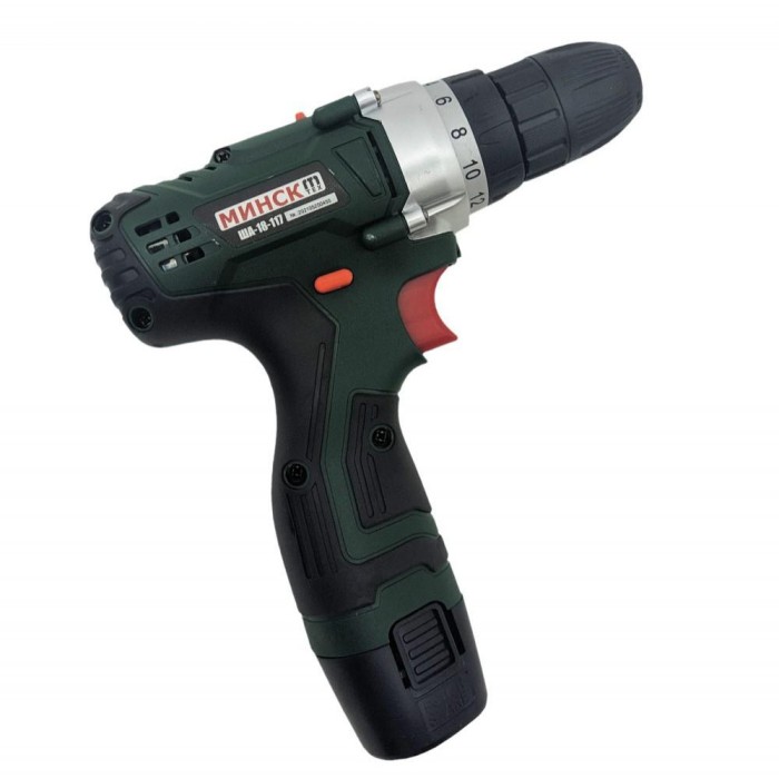 Шуруповерт акумуляторний Мінськ МША-18-117 (набір інструментів, кейс)
