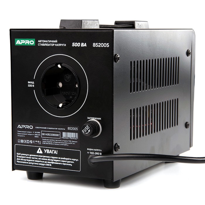 Стабилизатор напряжения релейный AVR-500, 400Вт APRO