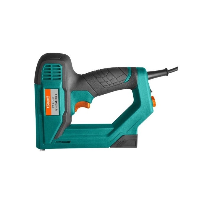 Степлер електричний Sturm ЕТ4553, тип скоби 53, тип цвяха F, 20 уд/хв, регулювання сили удару