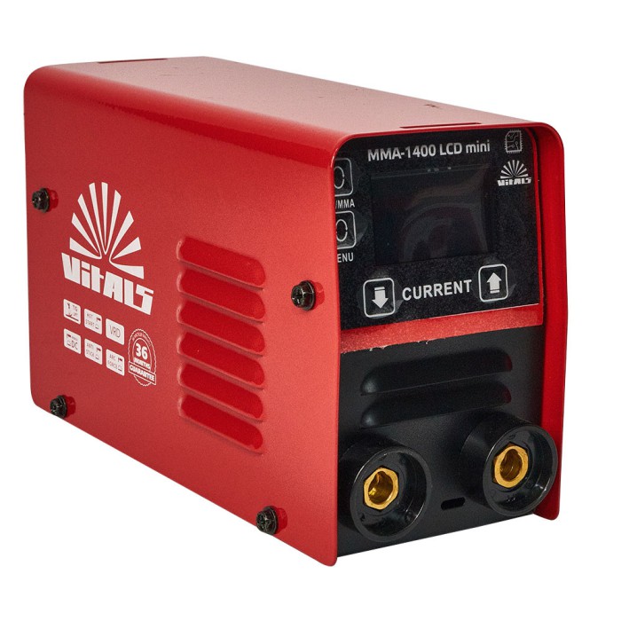 Зварювальний апарат (інвертор) Vitals MMA-1400 LCD mini, 220 В, 5 кВт, діапазон струму 20-140 А, електроди 1.6-4.0
