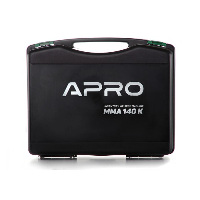 Сварочный аппарат инверторный APRO MMA-140 K, эл.4мм, + набор кабелей, кейс