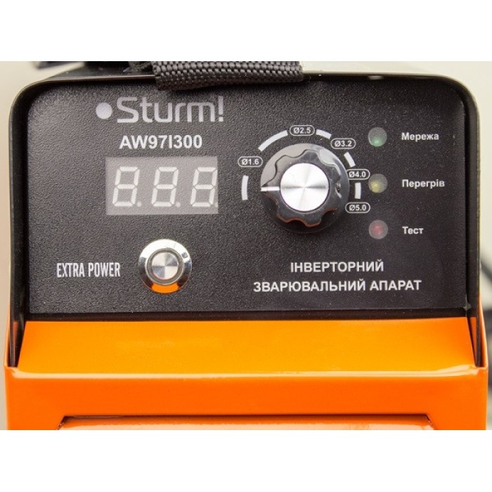 Зварювальний інвертор Sturm AW97I300 (300А, кнопка, Extra Power)