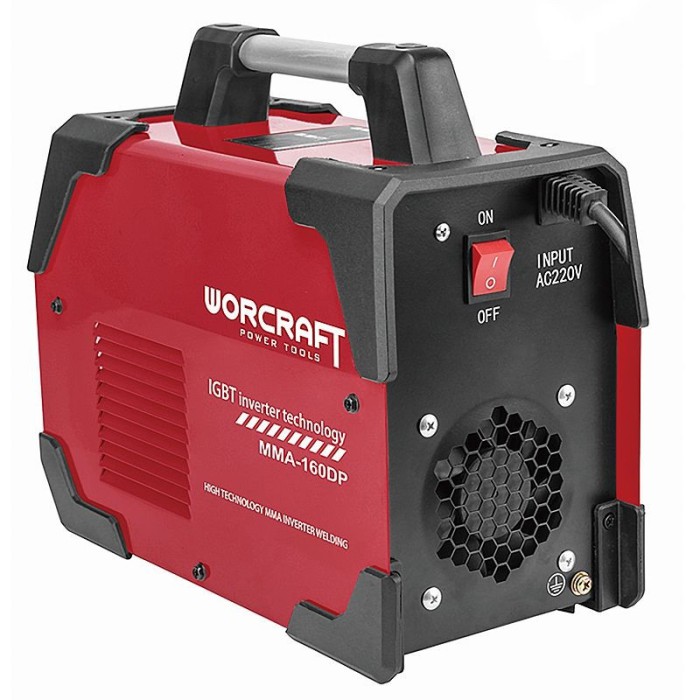 Зварювальний інверторний апарат Worcraft MMA-160DP, 6.5 кВт, зварювальний струм 20-160 А, дисплей, електрод 1.6-4.0