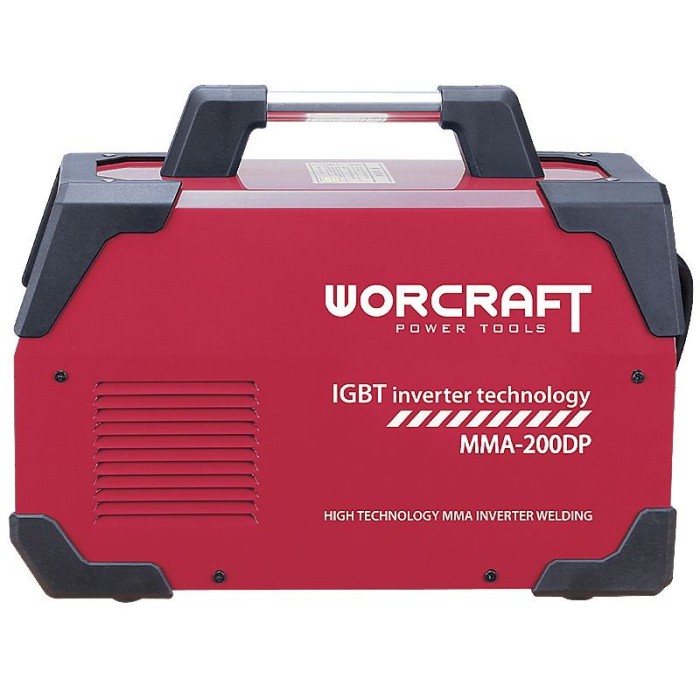 Зварювальний інверторний апарат Worcraft MMA-200DP, 7.3 кВт, зварювальний струм 20-200 А, дисплей, електрод 1.6-5.0