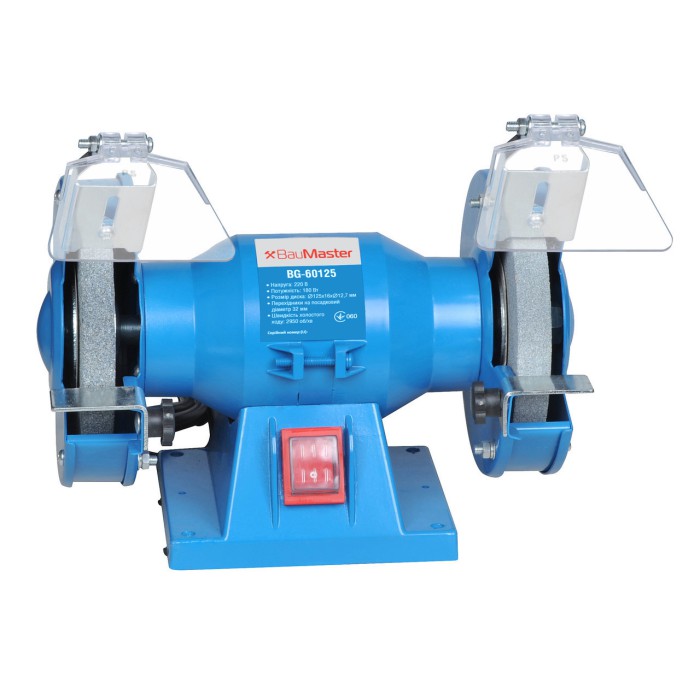 Точильный станок BauMaster BG-60125, диск 125 мм, 180 Вт