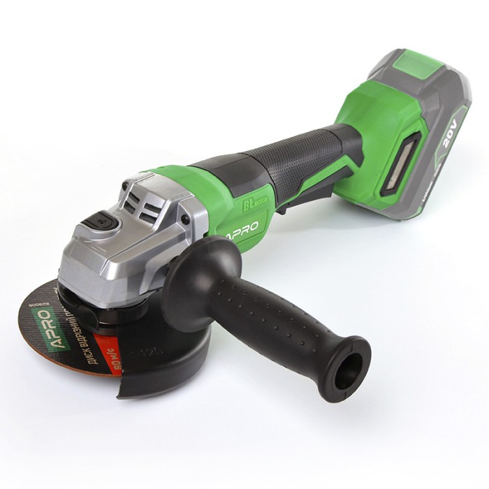 Углошліфувальна машина (болгарка) безщіткова APRO 20AGB, 20В, 125мм, кейс, без АКБ