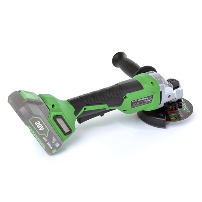 Углошліфувальна машина (болгарка) безщіткова APRO 20AGB, 20В, 125мм, кейс, без АКБ