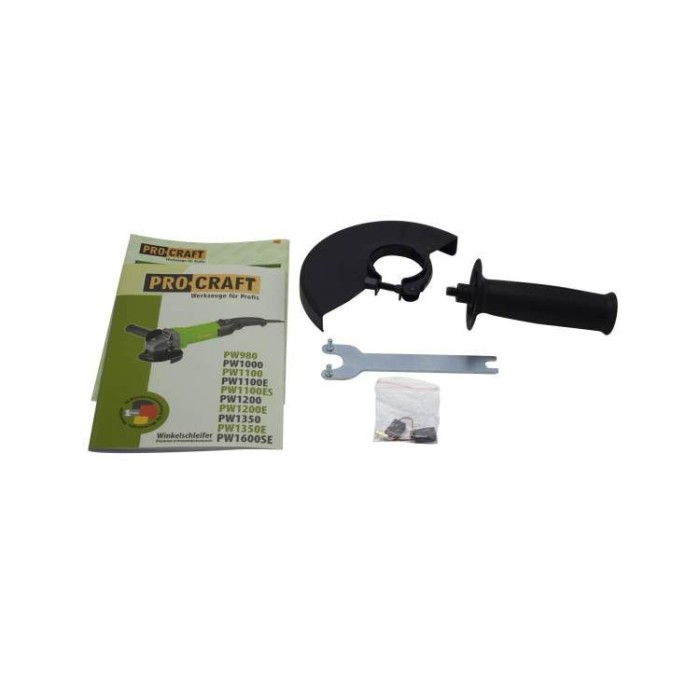 Угловая шлифмашина (болгарка) PROCRAFT PW1600SE, 1100 Вт, диск 150 мм, 12000 об/мин, рег. оборотов, пл. пуск