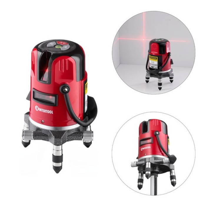 Рівень лазерний 2 лазерні головки, червоний лазер INTERTOOL МТ-3003