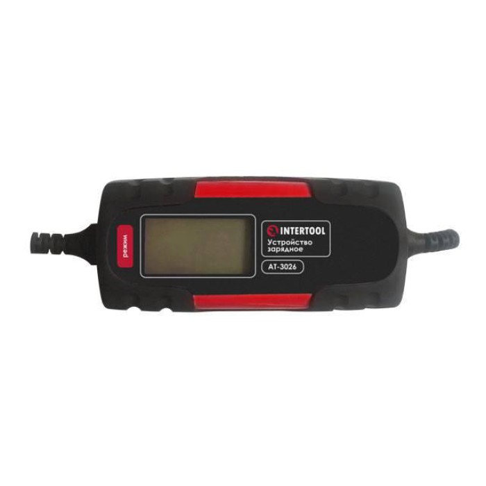 Зарядное устройство INTERTOOL AT-3026, 6/12 В, 1/4.5 А, 230 В, 1.2-120 а/ч, зимний режим зарядки, дисплей