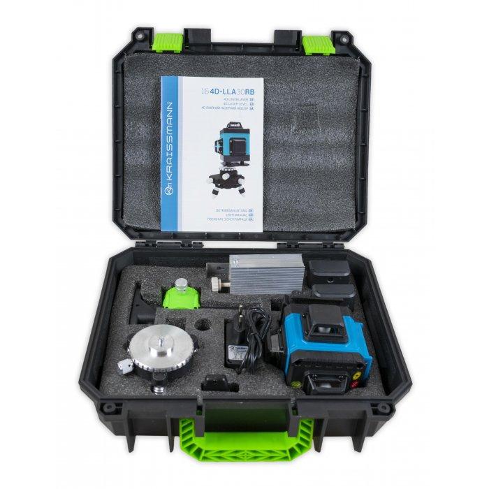 4D лінійний лазерний нівелір KRAISSMANN 16 4D-LLA 25 RG (зелений промінь) Професійна лінія