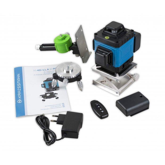 4D лінійний лазерний нівелір KRAISSMANN 16 4D-LLA 25 RG (зелений промінь) Професійна лінія