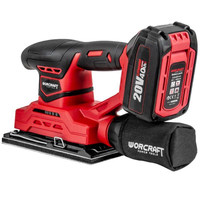 Акумуляторна шліфмашина вібраційна Worcraft CFS-S20Li (без АКБ та ЗП)