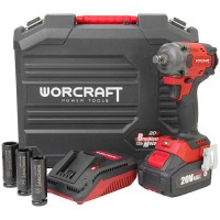 Акумуляторний безщітковий гайковерт ударний WORCRAFT CIW‑S20LiBM‑450, 1 АКБ, 450 Нм, LED-підсвічування, 3 скор