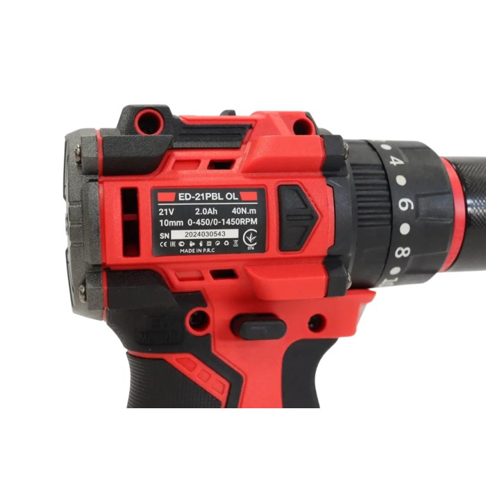 Акумуляторний безщітковий ударний шуруповерт Edon ED‑21PBL OL, 21В, 2 АКБ, 2 А/год, 40 Нм, кейс, набір біт