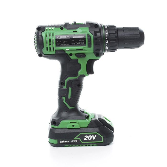 Дриль-шуруповерт APRO 20В, 2А, 20D, 2 АКБ, ЗУ, кейс Дриль-шуруповерт APRO 20В, 2А, 20D, 2 АКБ, ЗУ, кейс