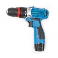 Дрель-шуруповерт аккумуляторный KRAISSMANN 1500 S-ABS 12/2 Li, 12 В, 1400 об/мин, 27 Нм, LED подсветка