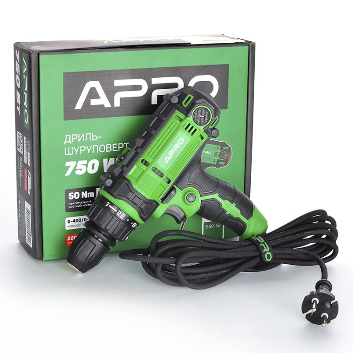 Дриль-шуруповерт мережевий APRO D750C Дриль-шуруповерт мережевий APRO D750C
