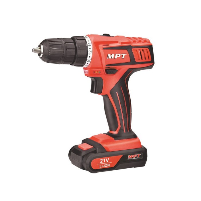 Дриль - шуруповерт акумуляторна MPT MCDT2126.B2 PROFI, 21, Li-ion,1.5 Ач, 2 шв. 0-10 мм, 2 АКБ, кейс