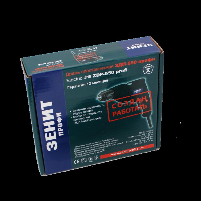 Дрель безударная Зенит ЗДП-550 профи