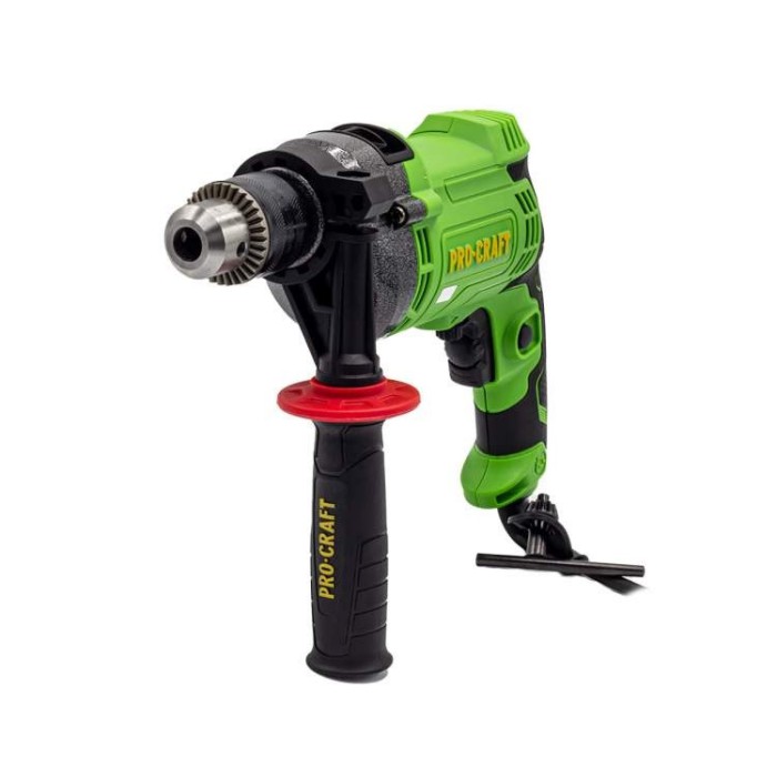 Дриль ударний Procraft PS1350, 1350 Вт, 2800 об/хв, ключовою патрон 13 мм, металевий корпус редуктора