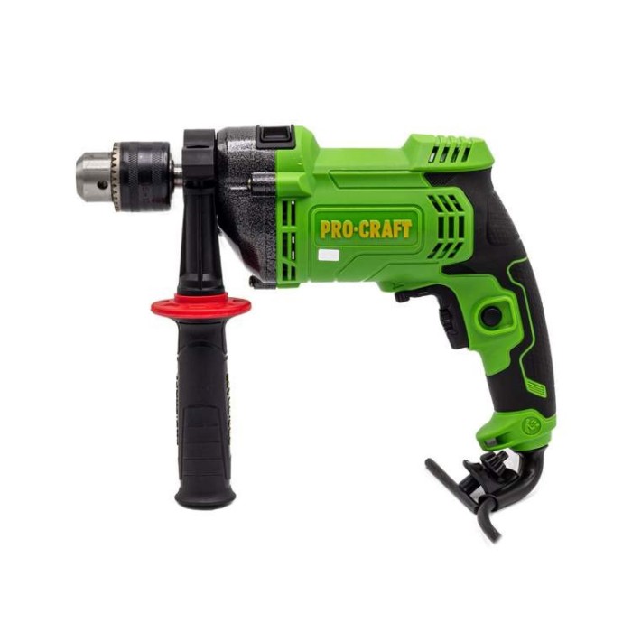 Дриль ударний Procraft PS1350, 1350 Вт, 2800 об/хв, ключовою патрон 13 мм, металевий корпус редуктора