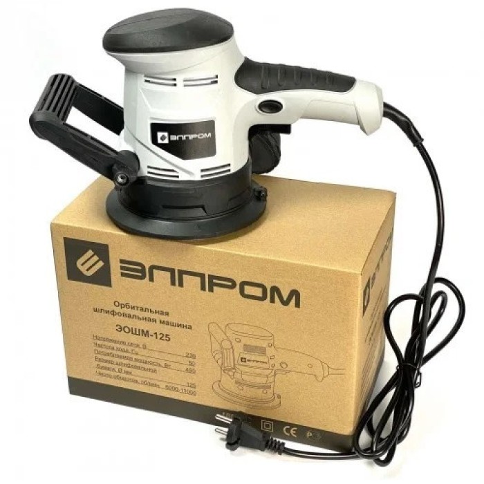 Ексцентрикова (орбітальна) шліфмашина Елпром ЕОШМ-125, 450 Вт, 7000-14000 об/хв, діаметр диска 125 мм