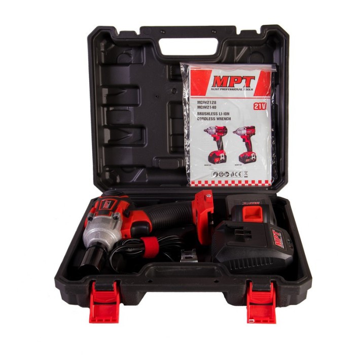 Гайковерт аккумуляторный MPT MCIW2128, 21 V, Li-ion, 350 Нм, 2 скор., пластиковый кейс
