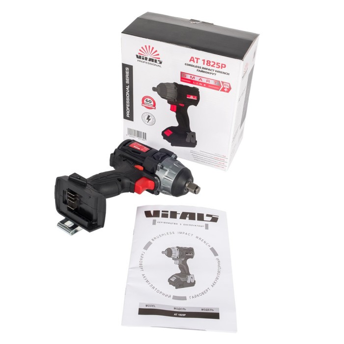 Акумуляторний Гайковерт Vitals Professional AT 1825P, 18, 2200 об/хв, 3300 уд/хв, 250 Нм, квадрат 1/2