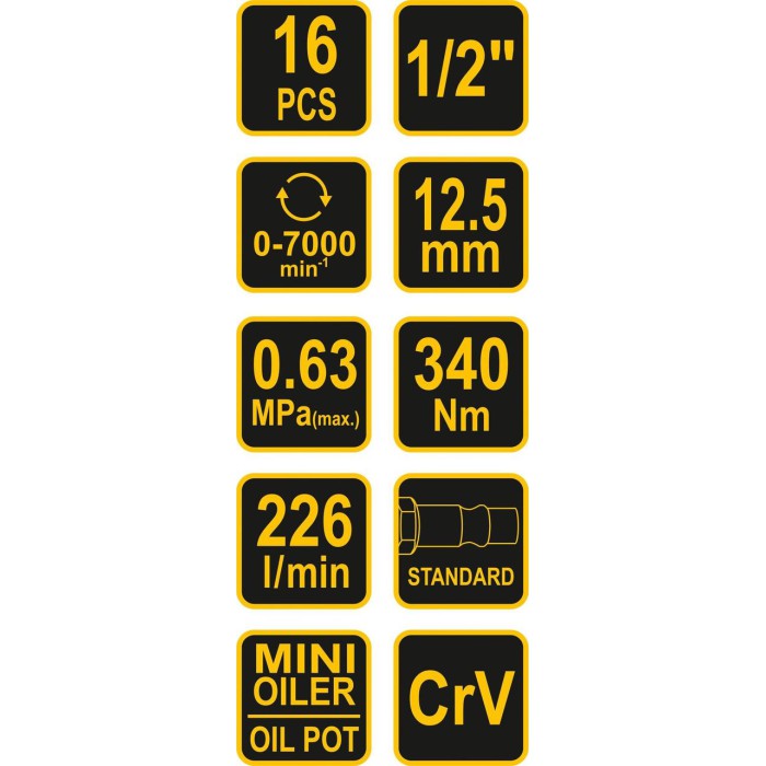 Гайковерт пневматический VOREL 81101  1/2