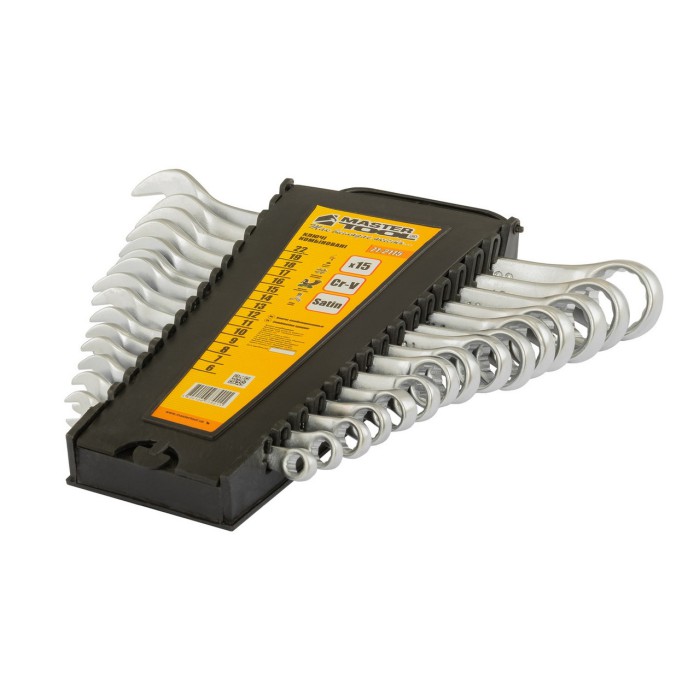 Ключі рожково-накидні MasterTool 71-2115, набір 15 шт (6-19, 22)