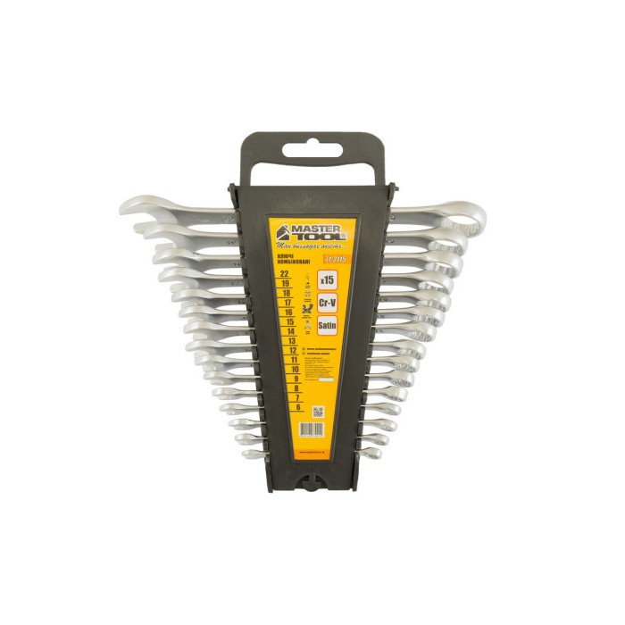 Ключі рожково-накидні MasterTool 71-2115, набір 15 шт (6-19, 22)