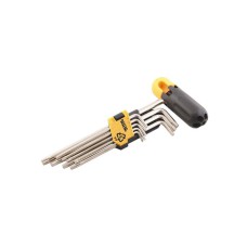 Ключи шестигранные с держателем MasterTool 75-0958, набор 9 шт CrV удл. (1,5-10мм L74-172мм)