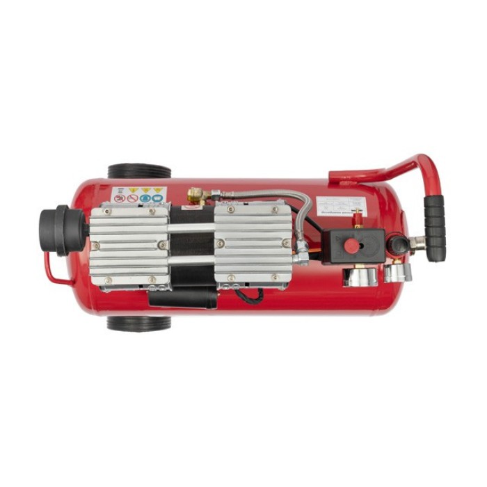 Компресор INTERTOOL PT-0022, 24 л, 1.1 кВт, 220 В, 8 атм, 145 л/хв, малошумний, безмасляний, 2 циліндра