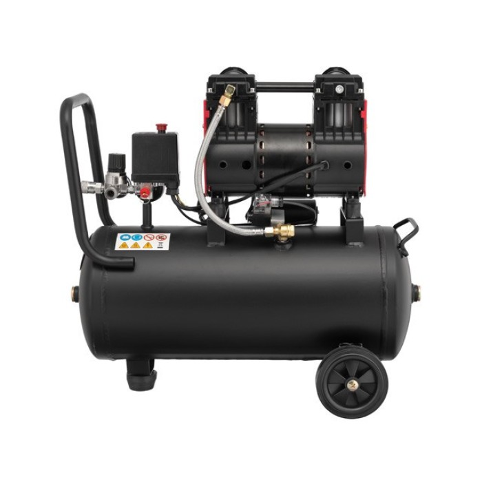 Компресор INTERTOOL PT-0026, 24 л, 1.1 кВт, 220В, 8атм, 160 л/хв, 1400 об/хв, безмасляний, 2 циліндра