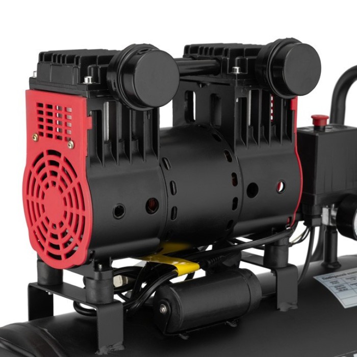 Компресор INTERTOOL PT-0026, 24 л, 1.1 кВт, 220В, 8атм, 160 л/хв, 1400 об/хв, безмасляний, 2 циліндра