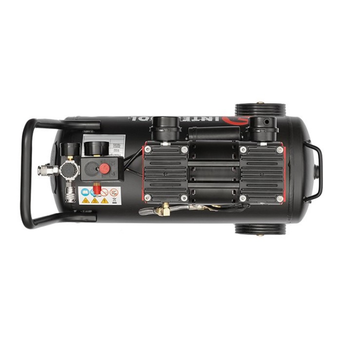 Компресор INTERTOOL PT-0026, 24 л, 1.1 кВт, 220В, 8атм, 160 л/хв, 1400 об/хв, безмасляний, 2 циліндра