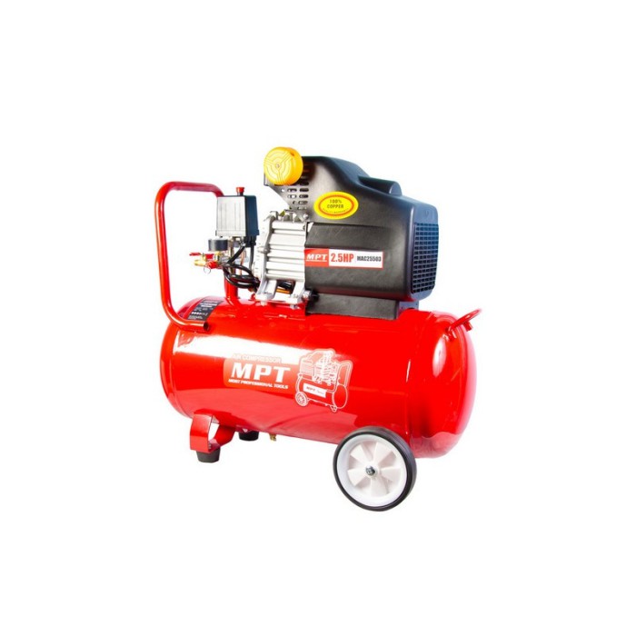 Компресор MPT MAC25503 PROFI, 50 л, 2000 Вт/2.5 л. с., 2850 об/хв, 140 л/хв, 8 атм, 2 виходи
