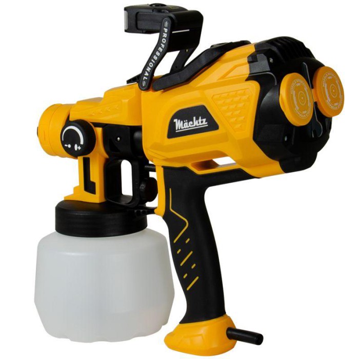 Краскопульт электрический Mächtz MSG-1210 L, 650 Вт, 2 форсунки, 1200 мл/мин, бачок 1,2 л, подсветка