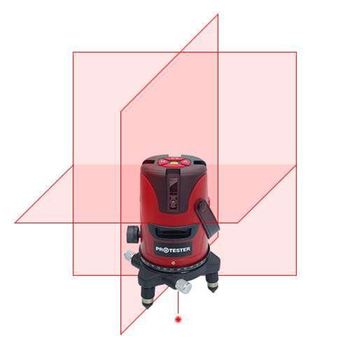 Лазерний рівень, 5 ліній 1H/4V (червоний промінь) PROTESTER LL605R