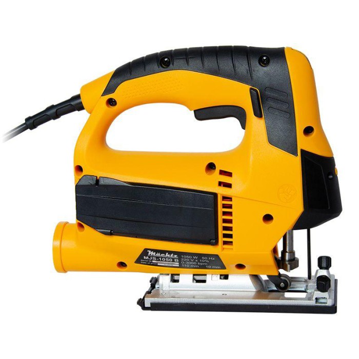 Лобзик электрический Machtz MJS-1050 B, 1050 Вт, 3000 ход/мин, угол реза 45 °, маятниковый ход, рег. оборотов