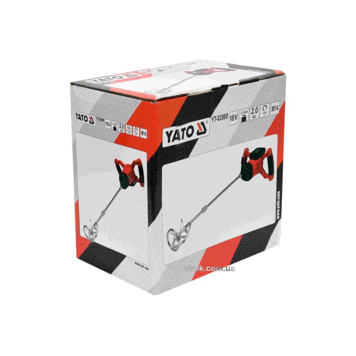 Миксер аккумуляторный YATO YT-82880  Li-Ion 18 В 2 Ач 650 об/мин М14